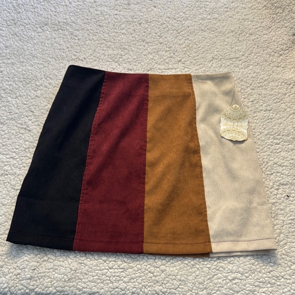Altar'd State Asymmetrical Black and Red Mini Skirt